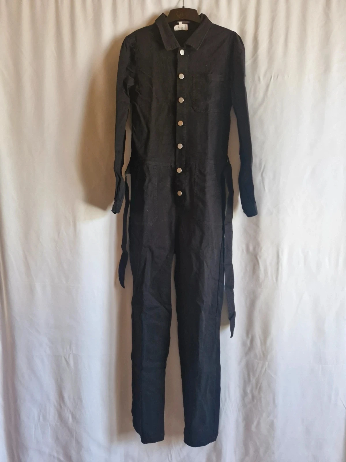 Combinaison pantalon noire Grace & Mila "Dauphine" taille S ceinture à nouer